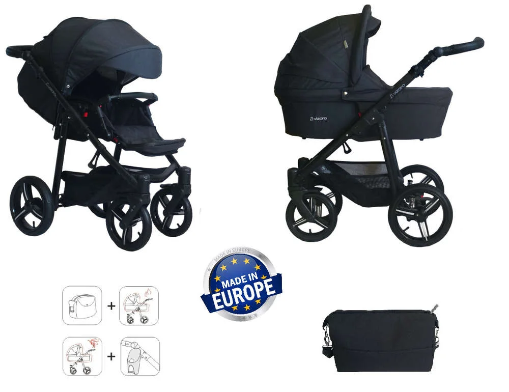 Carro Bebé Dúo Vizaro Onyx 2024 – Chasis Negro