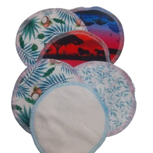 Discos de Lactancia Reutilizables de Algodón y PUL