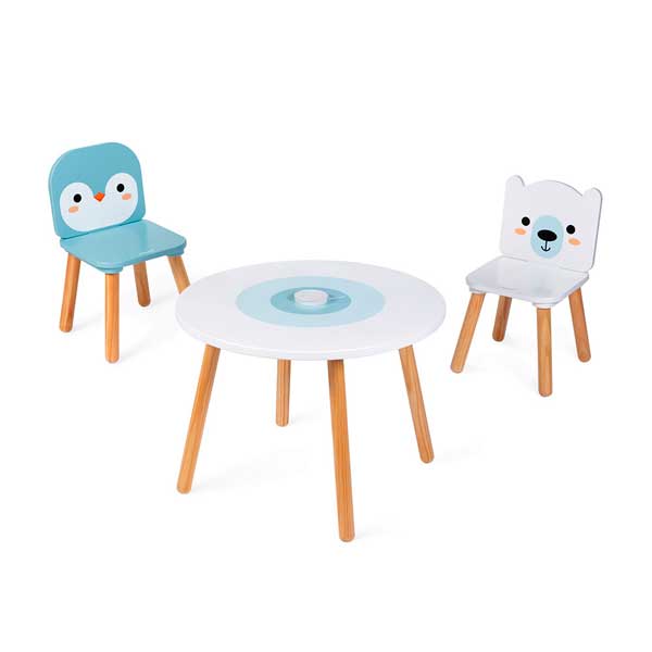 Janod Mesa y 2 Sillas Hielo Marino de Madera