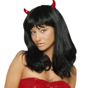Accesorio disfraz – Peluca: Diablesa con cuernos