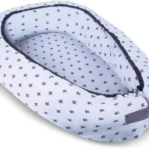 Almohada Nido Bebé Estrellas Gris
