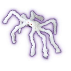 Araña Albina Peluda – Efecto Neon