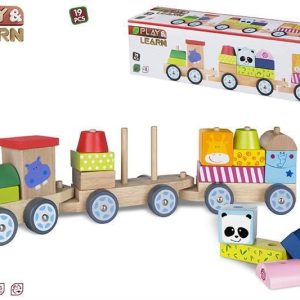 Tren madera zoo 19 pzas.