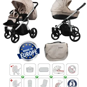 Carro Bebé Dúo Vizaro Pearl 2025 – Chasis Plata