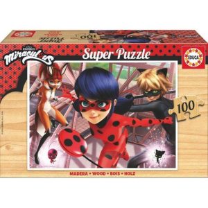 Puzzle 100 pzas. madera ladybug