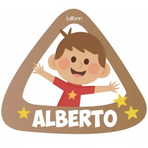 Pegatina Bebé a Bordo Niño con Nombre Personalizado