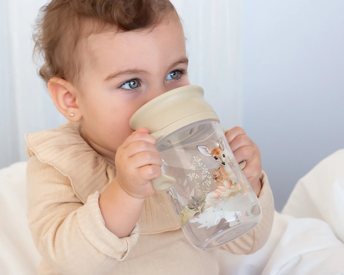 Taza Antiderrame 360º Ciervo Beige 330ml - Imagen 2